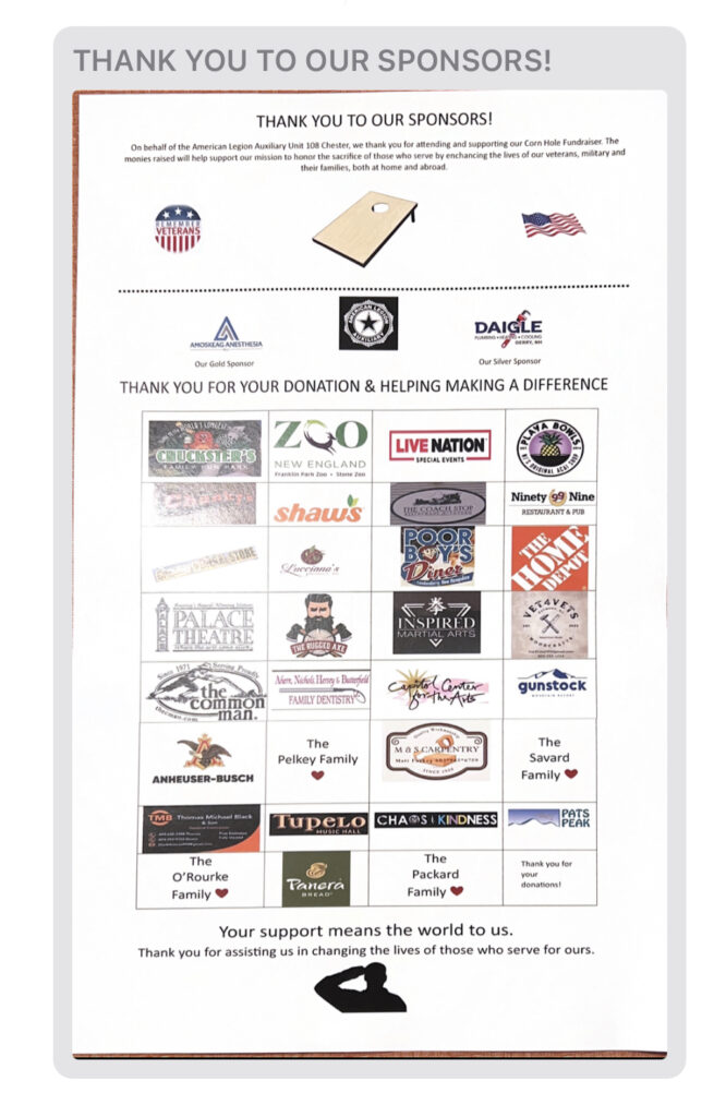 cornhole event sponsor thank you poster graphic