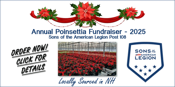 Sons of the American Legion post 108 annual poinsettia fundraiser for 2025 announcement graphic.